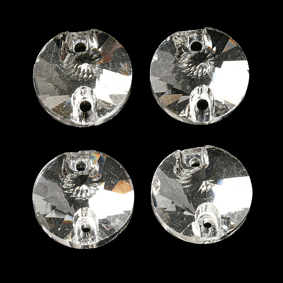 Подвески для стеклянных разъемов, граненые, плоские круглые ссылки