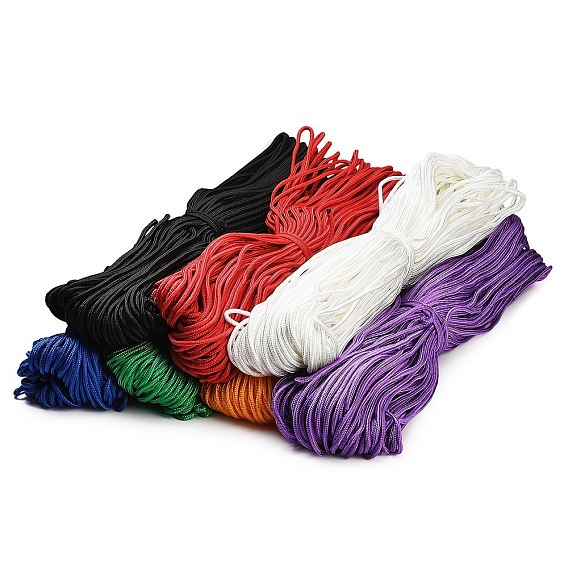 Nylon Braided Cord, Binding Rope, Round, for DIY Craft