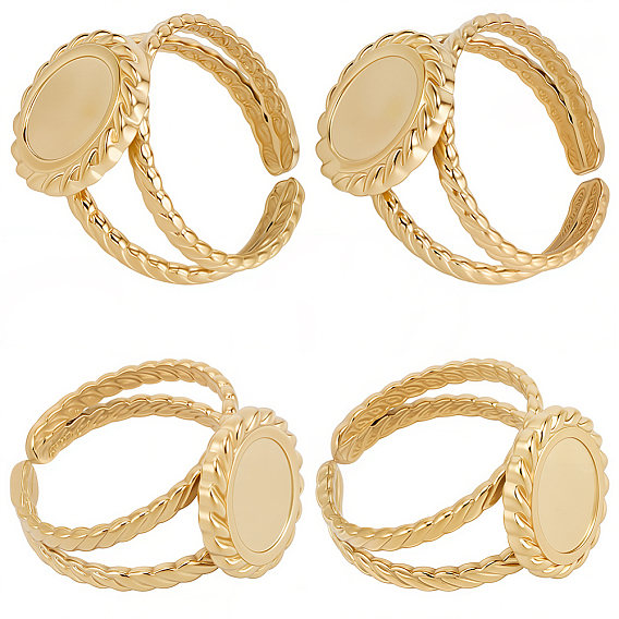 8 шт. 304 нержавеющая сталь открытая манжета кольцо настройки, овальные