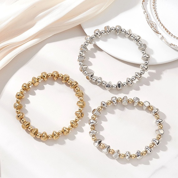 3шт. пластиковые бусины CCB, эластичные браслеты для женщин, круг и многогранник