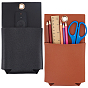 2Pcs 2 Colors PU Leather Hanging Storage Bag, with Alloy Finding, Rectangle