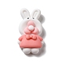 Opaque Resin Cabochons, Rabbit-shaped Mini Fan