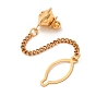 Brass Tie Tack with Iron Chain, Lapel Pin Chain for Men's Suit & Collar, Guard