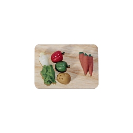 Wood & Resin Vegetable Cutting Board, Micro Landscape Home Dollhouse Kitchen Accessories, Pretending Prop Decorations