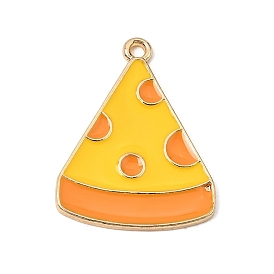 Alloy Enamel Pendants, Cheese Charms, Golden