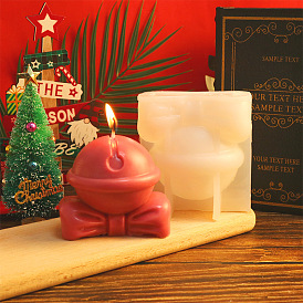 DIY Food Grade Silicone Candle Molds, for Scented Candle Making, Christmas Bell with Bowknot