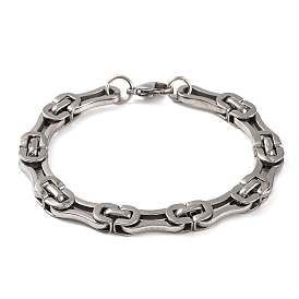 304 Stainless Steel Byzantine Chain Bracelets, with 201 Stainless Steeel Findings