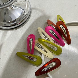 Colorful Plastic Water Drop Hair Clip for Girls with Cute Jelly Texture and Side Bangs, Perfect for Any Occasion!