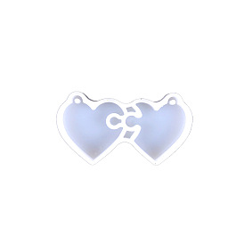 DIY Silicone Heart Pendant Molds, Resin Casting Molds, for UV Resin, Epoxy Resin Craft Making