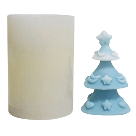 Food Grade DIY Candle Silicone Molds, for Candle Making, Christmas Tree with Moon & Star