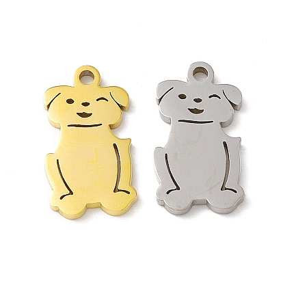 304 Stainless Steel Pendants, Dog Charm