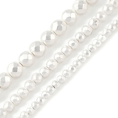 Гальванические нити из синтетических немагнитных гематитовых бусин, граненые круглые