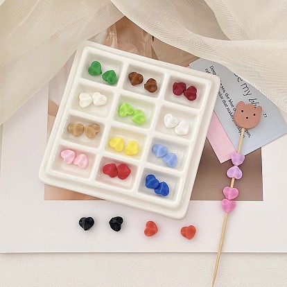 Opaque Acrylic Beads, Heart