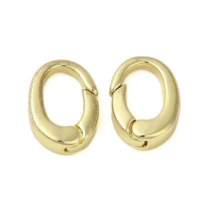 Brass Spring Gate Rings, Cadmium Free & Nickel Free & Lead Free, Oval