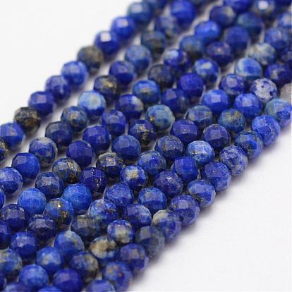 Natural Lapis Lazuli Beads Strands, Faceted, Rondelle, Grade A