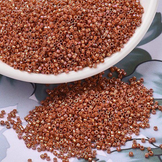 Бусины miyuki delica, цилиндр, японский бисер, 11/0, непрозрачная глазурованная радуга