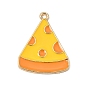 Alloy Enamel Pendants, Cheese Charms, Golden