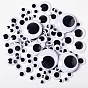 Black & White Plastic Wiggle Googly Eyes Cabochons, DIY Scrapbooking Crafts Toy Accessories with Label Paster on Back
