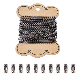 DIY Ball Chain Necklaces Making Kits, include Iron Ball Chains, Brass Ball Chain Connectors