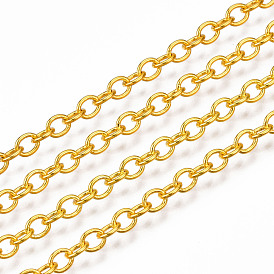 Iron Cable Chains, with Spool, Oval, Soldered