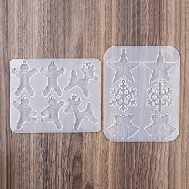 Рождественские силиконовые формы, подвесные формы, формы для литья гипсовой смолы, белые