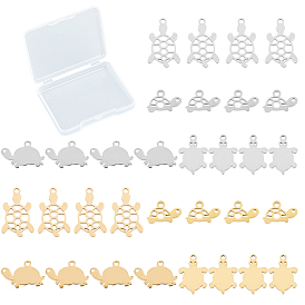 32 piezas 8 estilo 304 dijes de acero inoxidable, Corte con laser, tortuga