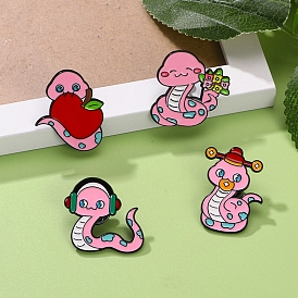 Cartoon Snake Enamel Pins, Alloy Brooch for Backpack Clothes