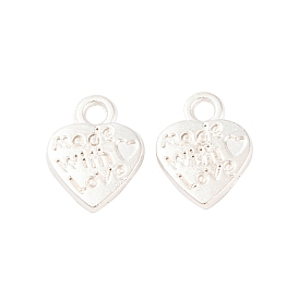 Valentine's Day Theme, Tibetan Style Alloy Charms, Heart with Word Made with Love