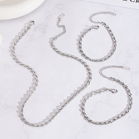 304 Наборы из цепочек, ожерелий и браслетов из нержавеющей стали для унисекс