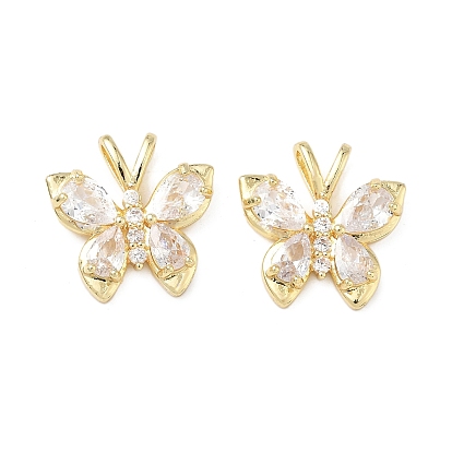 Латунные микро проложить кубического циркония подвески, бабочки прелести, без свинца и без кадмия, долговечный, стойки покрытие
