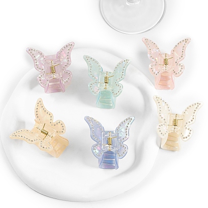 Заколки для волос из пвх, со стразами, аксессуары для волос для женщин и девочек, Buterfly