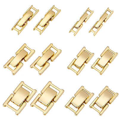 6 застежки для часов из латуни в стиле, без кадмия и без свинца, прямоугольные