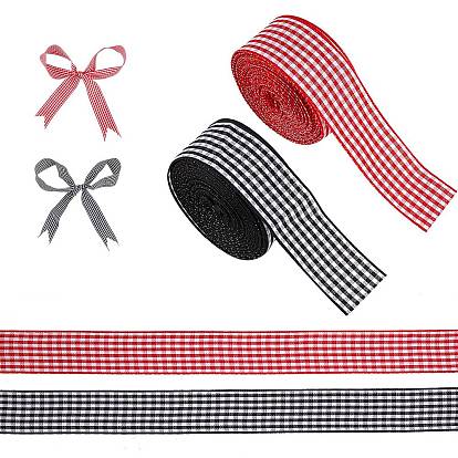 2 рулоны 2 цвета полиэфирной ленты, шотландка ленты