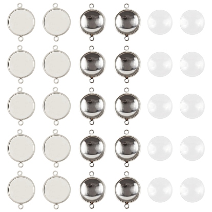 Наборы для изготовления соединителей для самодельных соединений, с прозрачными стеклянными кабошонами, латуни кабошон параметры соединителя