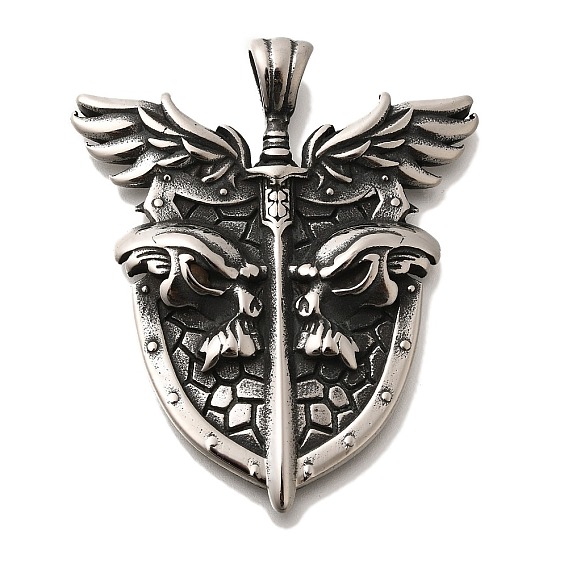 304 из нержавеющей стали большие кулоны, щит очарование