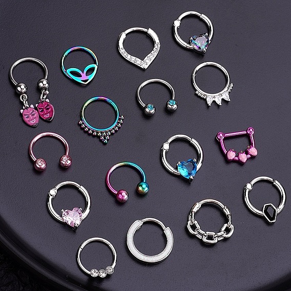 316l Кольца для носа в форме кольца из нержавеющей стали/подковы