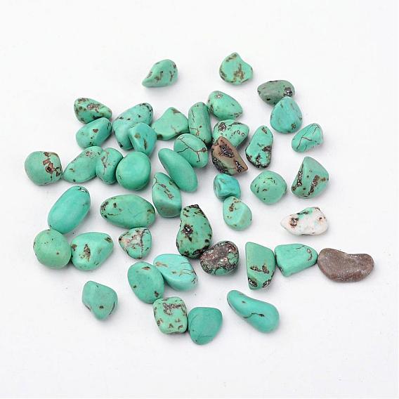 Natural Magnesite Beads, Dyed & Heated, Nuggets, Tumbled Stone, No Hole