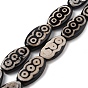 Овальные с 3-глазом нити бусин дзи в тибетском стиле, природных бисера агат, окрашенная и подогревом