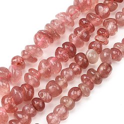 Природного кварца клубники нитей бисера, чипсы, упавший камень