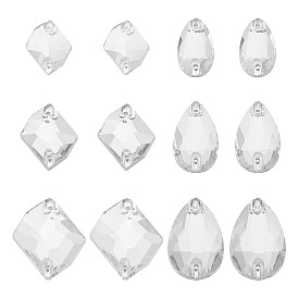 80 шт. 6 стиль неправильный ромб и каплевидный стеклянный пришитый стразы, плоская задняя и задняя, граненые