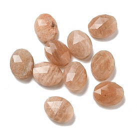 Natural Sunstone Beads, Faceted, Oval