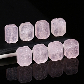 Natural Rose Quartz Beads, Rectangle