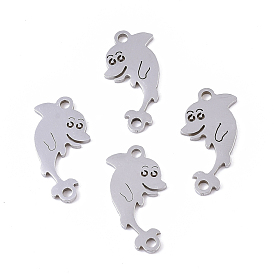 201 Stainless Steel Links Connectors, Laser Cut, Dolphin