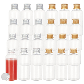 BENECREAT 24Pcs 2 Colors PET Plastic Mini Storage Bottle, Travel Bottle, for Cosmetics, Cream, Lotion, liquid, with Aluminum Screw Top Lid