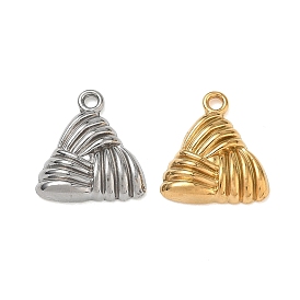 Pendentifs en acier inoxydable, breloques triangulaires côtelées