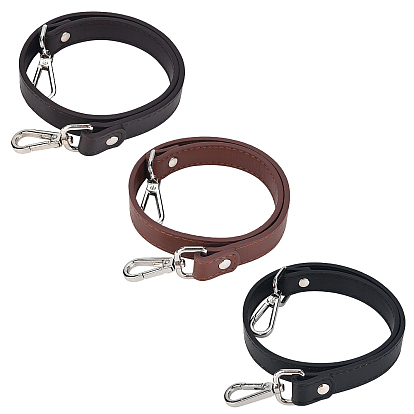 3 pcs 3 couleurs sangles de sac en cuir pu, fermoirs alliage pivotantes, accessoires de remplacement de sac