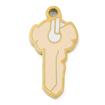 304 подвески из нержавеющей стали, с эмалью, золотые, брелок для ключей