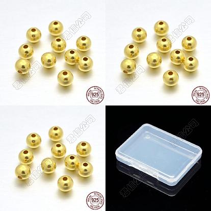 925 cuentas redondas de plata esterlina