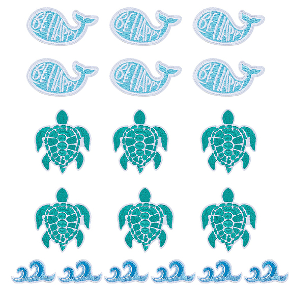 18 шт. 3 стили полиэстер компьютерная вышивка приклеивание/пришивание заплаток, аппликация, разнообразные