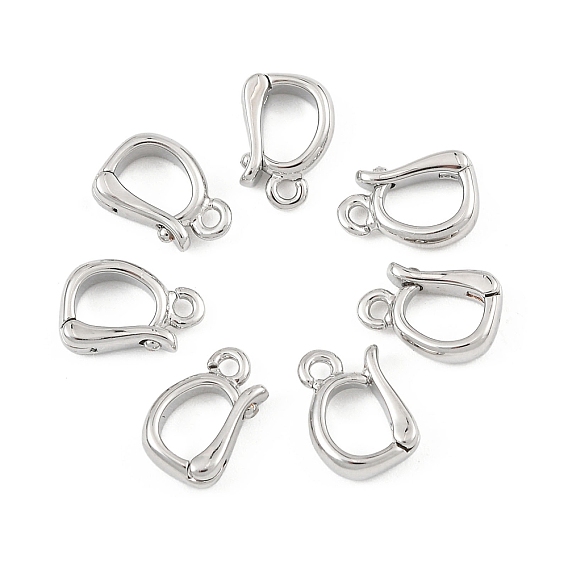 SHEGRACE Brass Fold Over Clasps, Oval, Cadmium Free & Nickel Free & Lead Free, Long-Lasting Plated